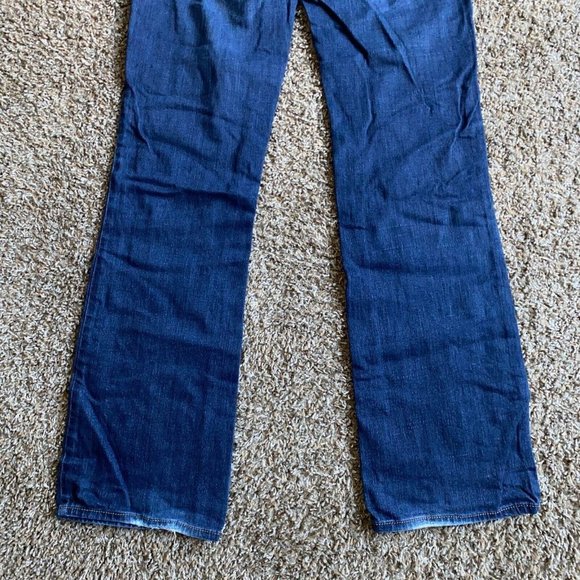 American Eagle Jeans Womens 4 Blue Slim Bootcut Low Rise Frayed Hem Denim 29X30 - Picture 6 of 12